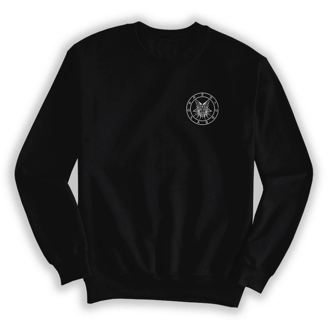 PERTURBATOR "Bat" Black Embroidered Crewneck