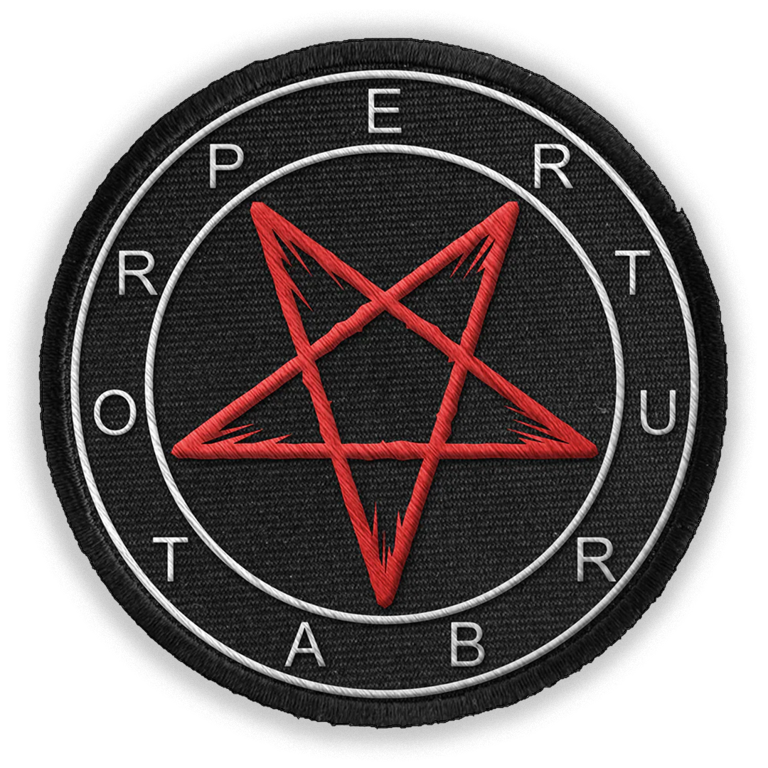 PERTURBATOR "Pentagram" White & Red Embroidered Patch
