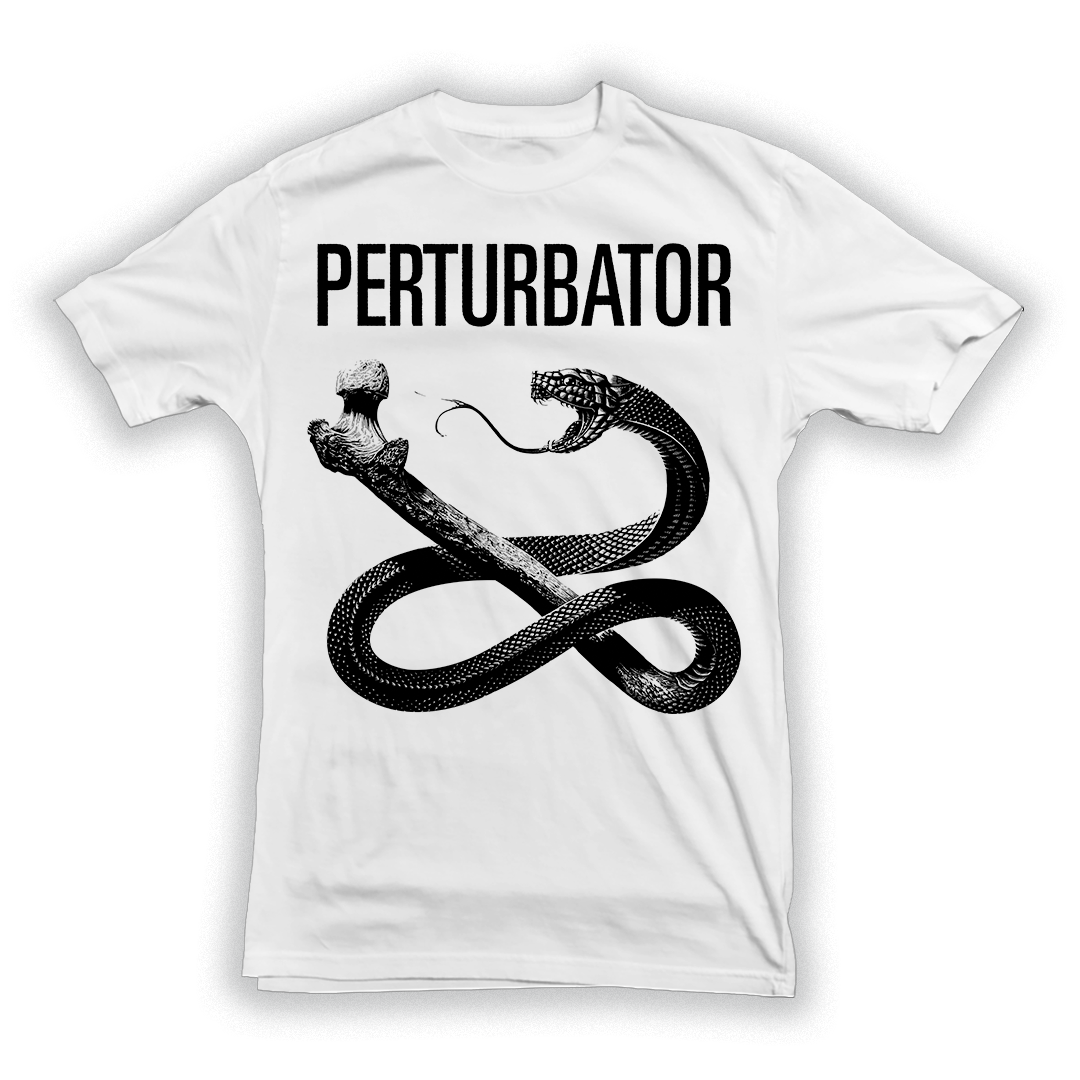PERTURBATOR "Snake Boner" White T-Shirt