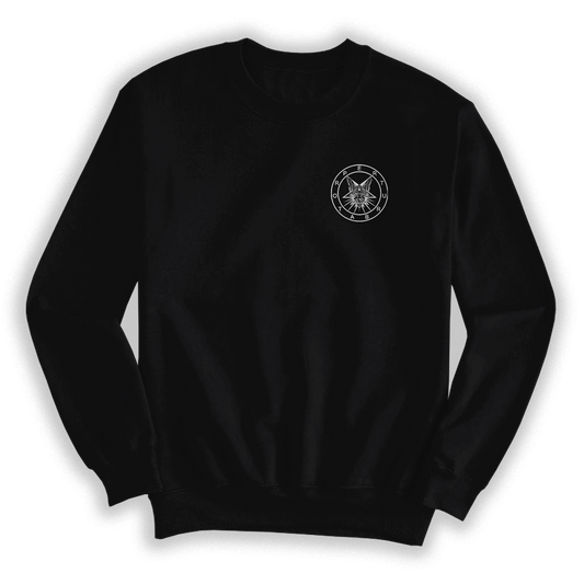 PERTURBATOR "Bat" Black Embroidered Crewneck