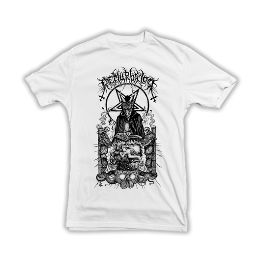PERTURBATOR " BUSINESS FOR SATAN " White T-Shirt