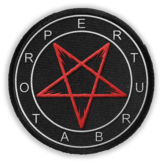 PERTURBATOR "Pentagram" White & Red Embroidered Patch