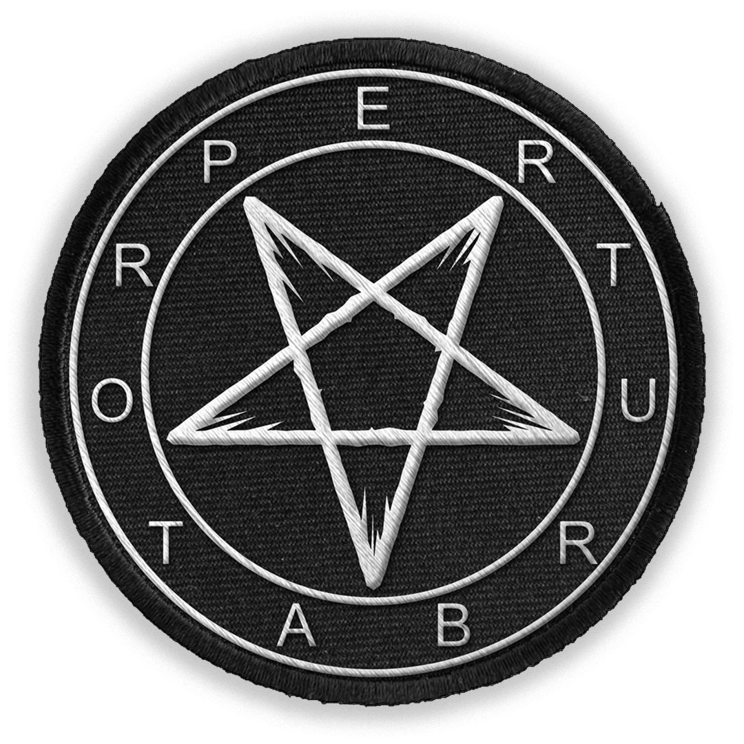 PERTURBATOR "Pentagram" White Embroidered Patch