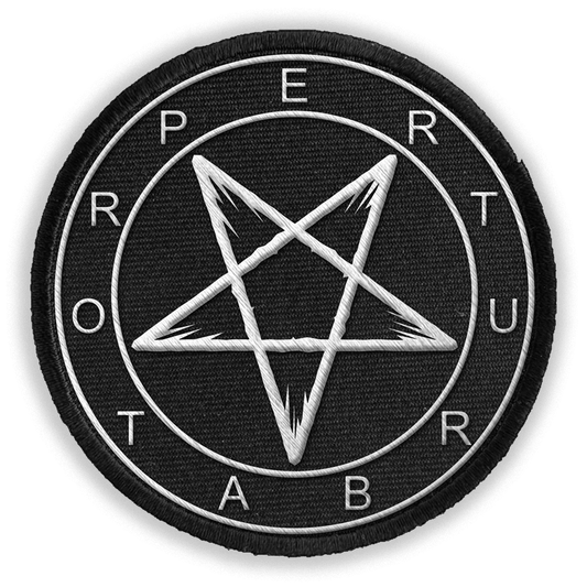 PERTURBATOR "Pentagram" White Embroidered Patch