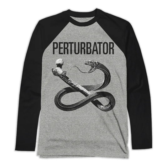PERTURBATOR "Snake Boner" Heather Grey Baseball Tee