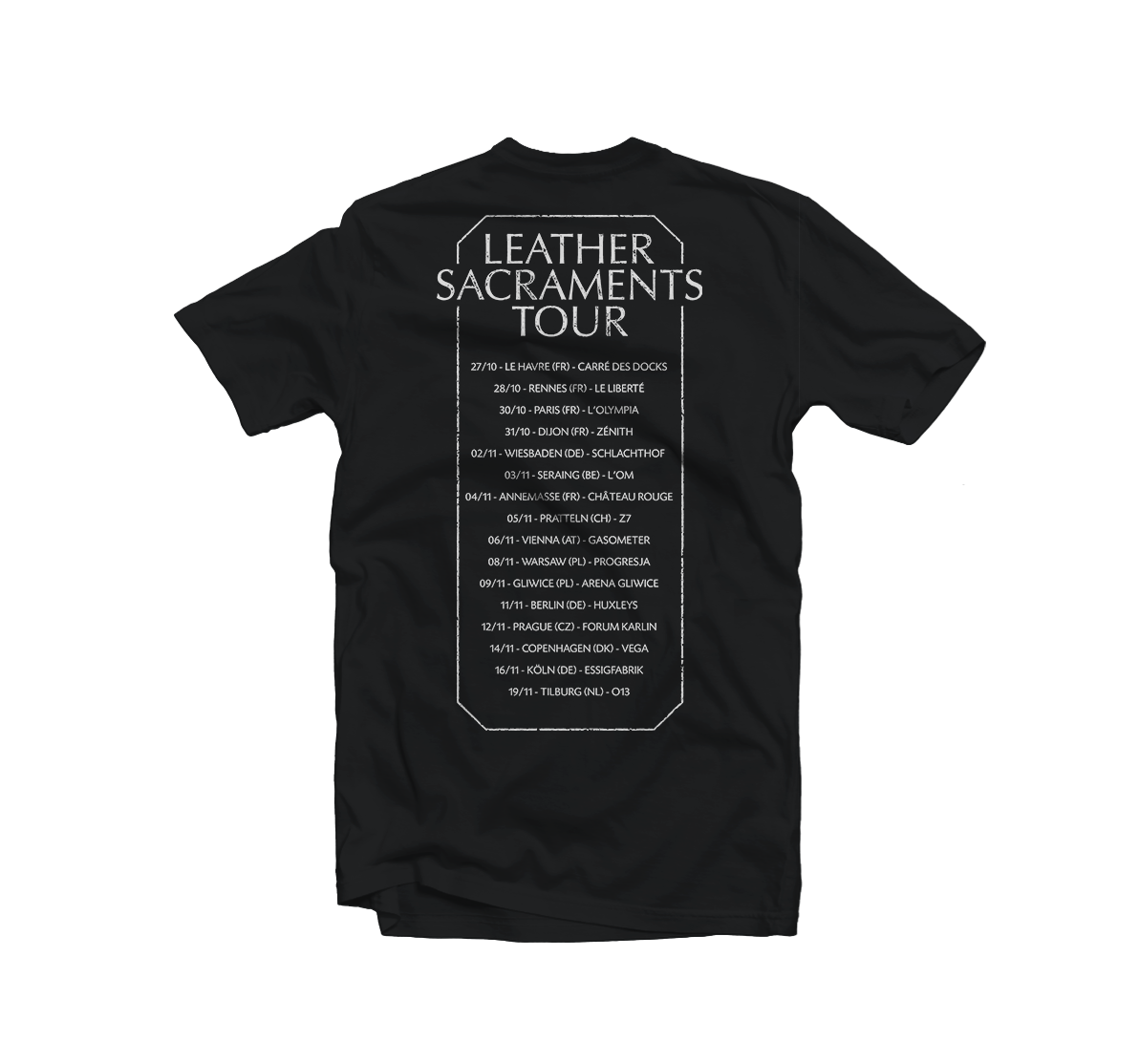 PERTURBATOR / CARPENTER BRUT "Leather Sacraments Tour 2023" Black T-Shirt