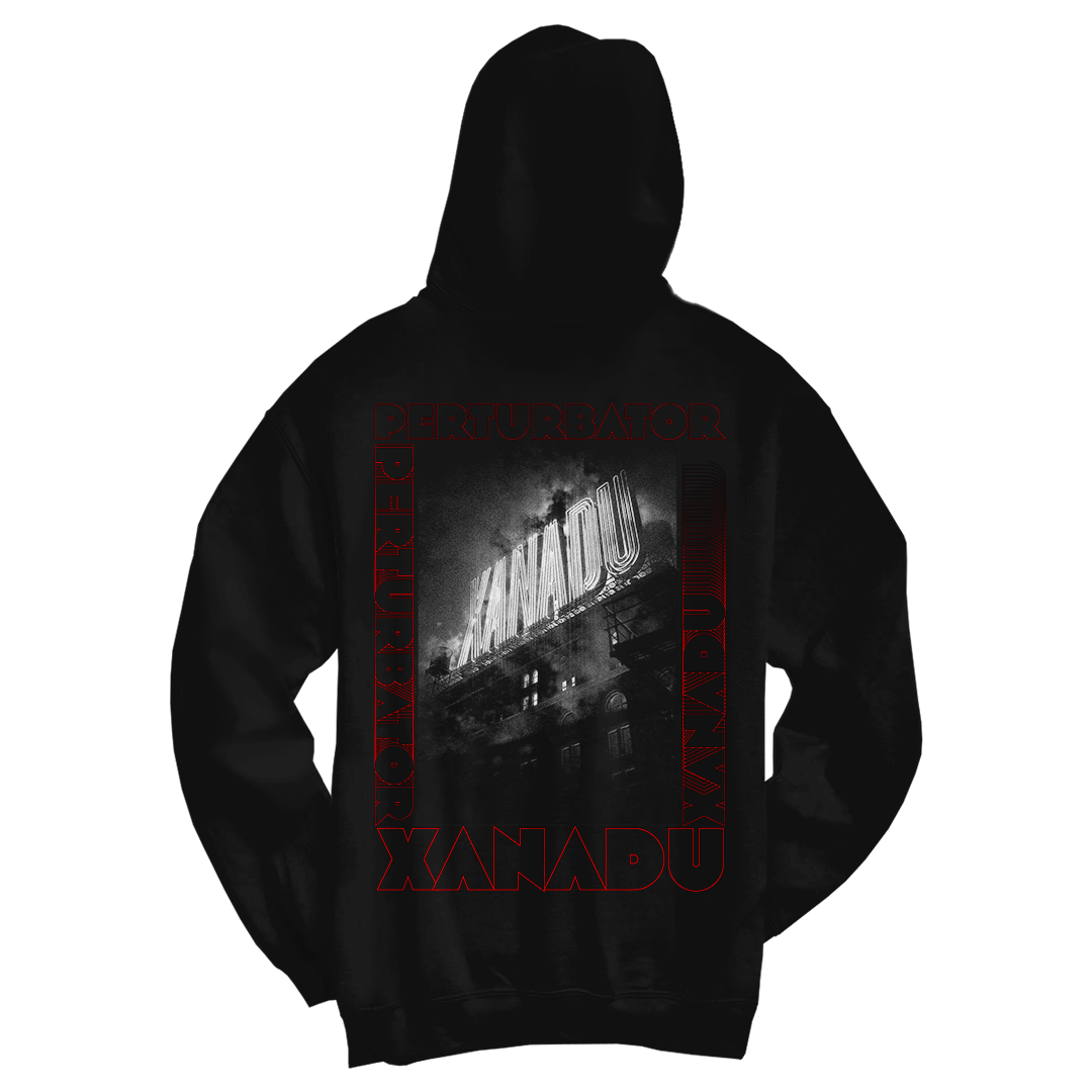 PERTURBATOR "Xanadu" Black Zip-Up Hoodie